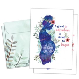 Tree-Free Greetings - New Baby Greeting Card - Artful Designs - 2 Cards + Matching Envelopes - Made in USA - 100% Recycled Paper - 5 x 7 - A Great Adventure (GT65294)