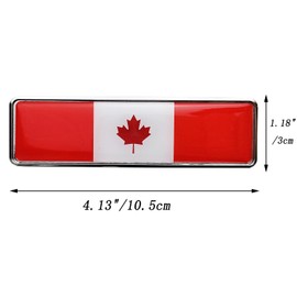 OnlyYou.X Canada Flag Emblem Canada Flag Badge 3D Decal Sticker Fit for Universal Cars 1 Piece CFX0012 Metal Chrome with Red