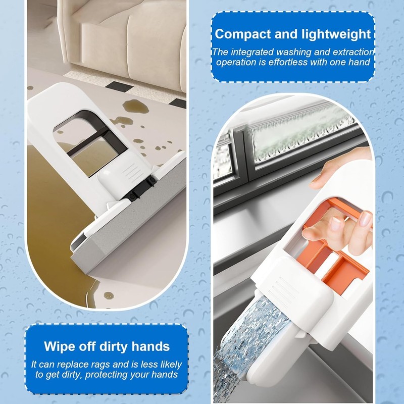 2026 Foldable Water Absorbing Desktop Sponge Mop, Mini Compact Scrubber