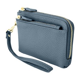 Chamo Women's Smart Key Case, Key Case, 2 Card Slots, Coin Purse, Card Storage, Genuine Leather, Leather, blue