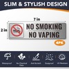 (4 Pack) No Smoking Sign Includes Vaping & E-Cigarettes, 7x2"