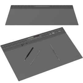 2Pack Extra Large Silicone Soldering Mat, 23.62''x13.78'' Oversized High Temperature Resistant Repair Work Mat for Soldering Iron Foldable Phone Repair for Electronic Phone Laptop (gray)