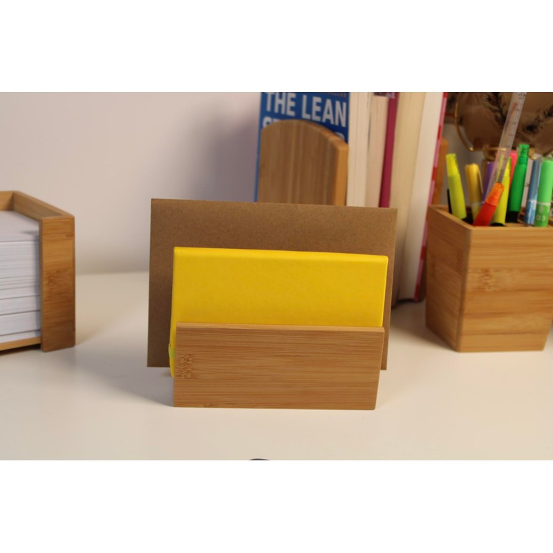 Wedo 61307 Bamboo letter stand, 2 compartments, dimensions 14 x