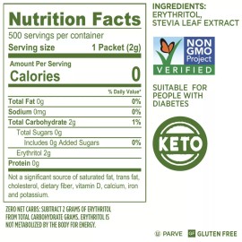 SPLENDA Naturals No Calorie Stevia Sweetener Single-Serve 500 Packets ~35.27oz.