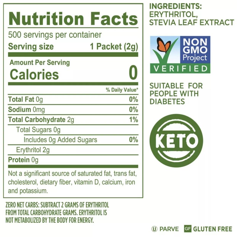 SPLENDA Naturals No Calorie Stevia Sweetener Single-Serve 500 Packets ~35.27oz.