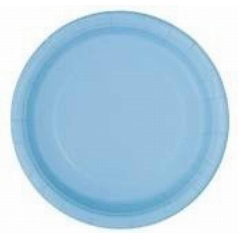 Lovely Powder Blue Solid Round Dinner Plates - Vibrant 9"