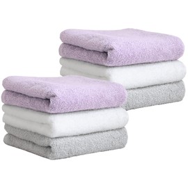 Sensui Sou Face Towels, Made in Japan, Set of 6, Instant Absorption, Antibacterial, Odor Resistant, Quick Drying, Osaka Senshu Towels, Assorted Colors, 01