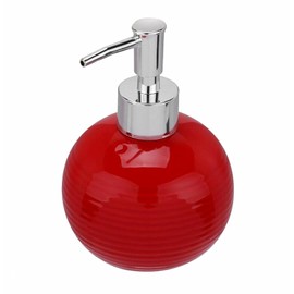 EatingBiting Red Easy-to-Clean Ceramic Hand Soap Dispenser Bathroom Countertop Decorative Accessories Soap Bottle Container for Essential Oils Lotions Wide Application