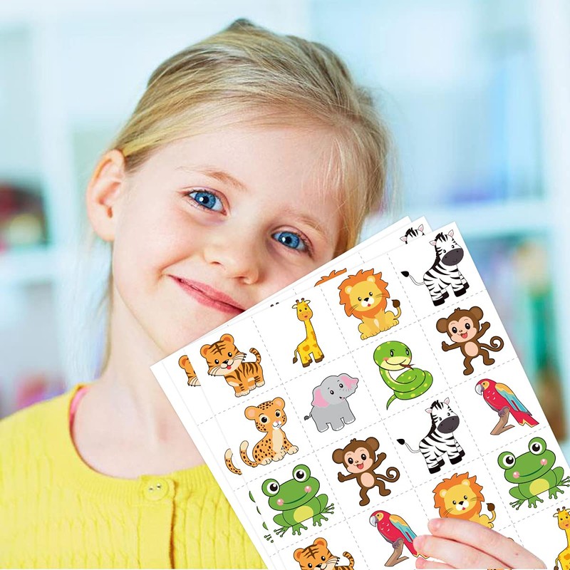 Fancy Land Animal Tattoos for Kids Safari Jungle Temporary Tattoo