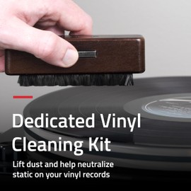 Fluance Vinyl Record Cleaning Brush, Anti-Static Carbon Fiber Brush, Scratch Free Vinyl Care to Restore Sound Quality, Vinyl Cleaning Kit with Anti-Static Brush (VB62)