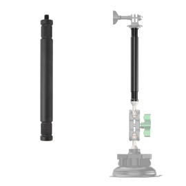 gernie 6" Invisible Selfie Stick Extension Pole Aluminum Alloy 1/4" Thread Tripod Extension Black for Camera Camcorder Monitor Stabilizer