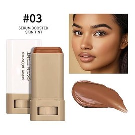 Serum-Infused Foundation Stick – Hydrating Beauty Balm with Skin Tint & Natural Coverage, All-in-One Contour & Moisturizing Face Stick for a Radiant Finish - Colour: #03