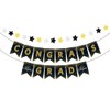 Kiyanest Graduation Party Banner - Black & Gold Theme Congrats