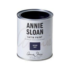 Annie Sloan Satin Paint (Oxford Navy, 25 Fl Oz/750 mL). Soft sheen for interior wood and metal. Self-leveling, all-in-one paint with no wax or lacquer required.