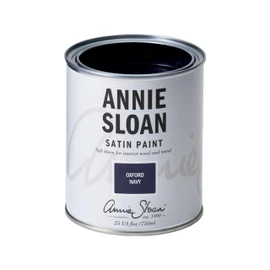 Annie Sloan Satin Paint (Oxford Navy, 25 Fl Oz/750 mL). Soft sheen for interior wood and metal. Self-leveling, all-in-one paint with no wax or lacquer required.