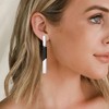 Clip-on Earrings for Women Dangle Black & White Bar, Comfortable