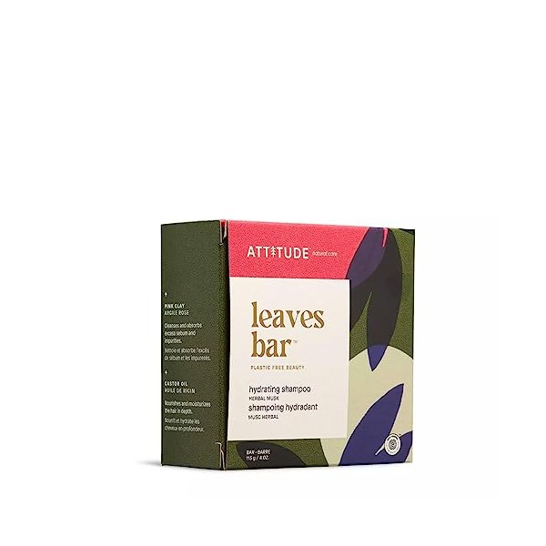 ATTITUDE ATTITUDE Hair Shampoo Bar, EWG Verified and Plastic-free Beauty