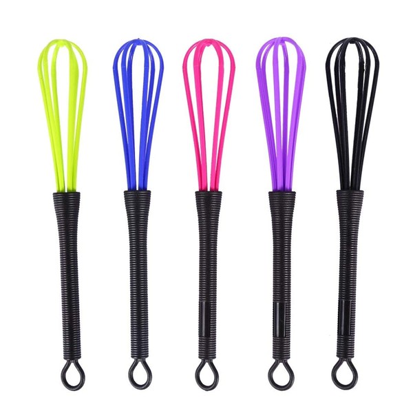 Fdit Kitchen Whisk, 5PCS Plastic Salon Hand Whisk Hair Color