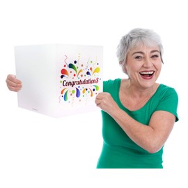 Small World Greetings Large Congratulations Card - Blank Inside With Envelope - 11.75" x 9" - Farewell, Good Luck, Engagement, Anniversary, and More for Coworkers, Employees, Friends or Family