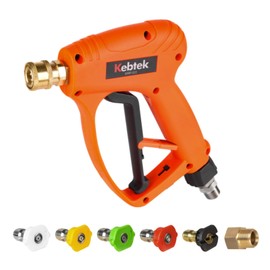 Short Pressure Washer Gun with Swivel 5200 PSI，Power Washer Gun Compatible with Foam Cannon - Car Wash Foam Gun-1/4 Quick Connector, with Nozzle Tips (MRP-003-Spray Gun-B)