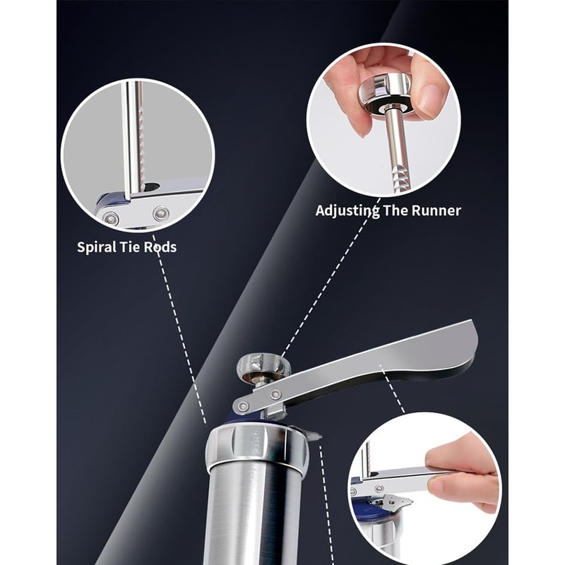 Professional Aluminum Cookie Press Set with 20 Discs & 4