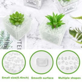 1000pc 0.4-0.6" Glow in The Dark Rocks Outdoor Decorative Stones Glowing Pebbles for Aquarium Decoration, Driveway & Garden, White