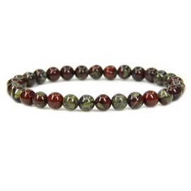 Natural A Grade Dragon Blood Jasper Gemstone 6mm Round Beads Stretch Bracelet 7" Unisex