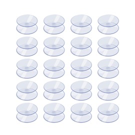 AQUANEAT 20 Pack 0.8/1.2 Inch Double Sided Suction Cups for Glass Table Top Home Organization (1.2 inch)