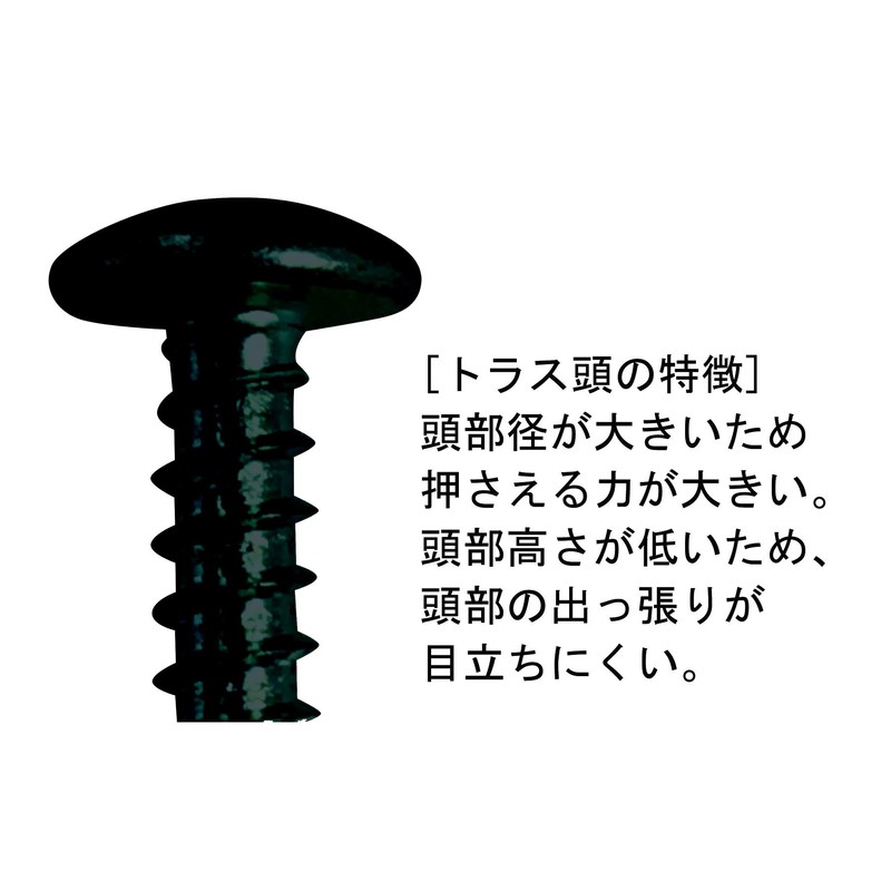 DAIDOHANT 10185595 Black Self Tapping Screw [Truss Head] (Nominal Diameter