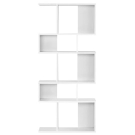 Costway 5Tier Wooden Geometric Display Bookcase Freestanding Living Room S Shaped Design