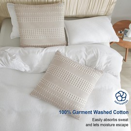 PHF Waffle Weave Euro Sham Cover 26" x 26" Throw Pillow Cover Khaki