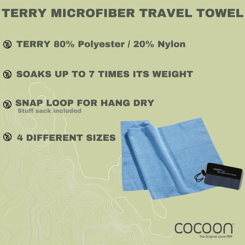 Cocoon Terry Towel Light Microfibre Towel, m