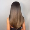 HAIRCUBE Brown Wig with Bangs Long Straight Wigs for Women