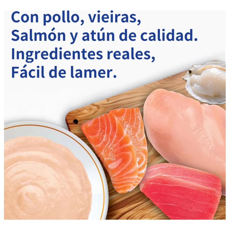 Premio Para Gatos Snack Lamible Yummy 3 Sabores 15 Tub