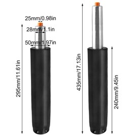 Gas Lift Office Chair, Load Capacity 200 kg, Adjustable Height 295-435 mm, Gas Lift, 360 Degree Flexible Rotation Gas Lift for Office Chair, Universal Office Chair Replacement Parts (Silver) (Silver)