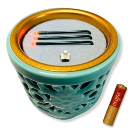 Safe Electronic Incense Without Fire, Buddhist Ritual Items, LED Electronic Incense, Sun Yasuragi, Lying-Down Incense Type, Openwork Incense Burner, 3.0 Sun (Eastern Use)