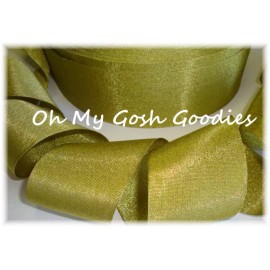 2 1/4 GOLD SHIMMY SHIMMER GLITTER SPARKLE BLING PRINCESS CHEER GROSGRAIN RIBBON