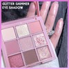 Pink Eyeshadow Palette 9 Colour Make-Up Set, Glitter Shimmer Eye