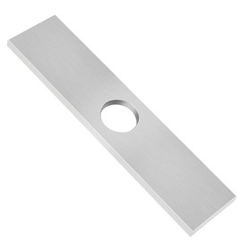 TNROTED Silver Square Faucet Deck Plate, 10 Inch Stainless Steel Kitchen Sink Cover Plate for 1 or 3 Hole Bathroom or Vanity Sink, Covering Unused Mounting Holes