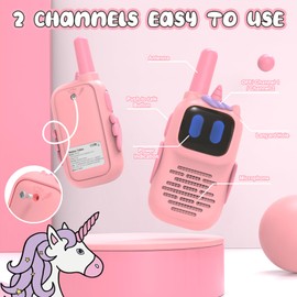 Selieve Pink Walkie Talkies with Silicone Sleeve 1000FT Range 2 Channels 2 Way Radio Girls Toys Age 6-8,Walky Talky Gifts for 3 4 5 6 7 8 Year Old Girl for Children Backyard Toys