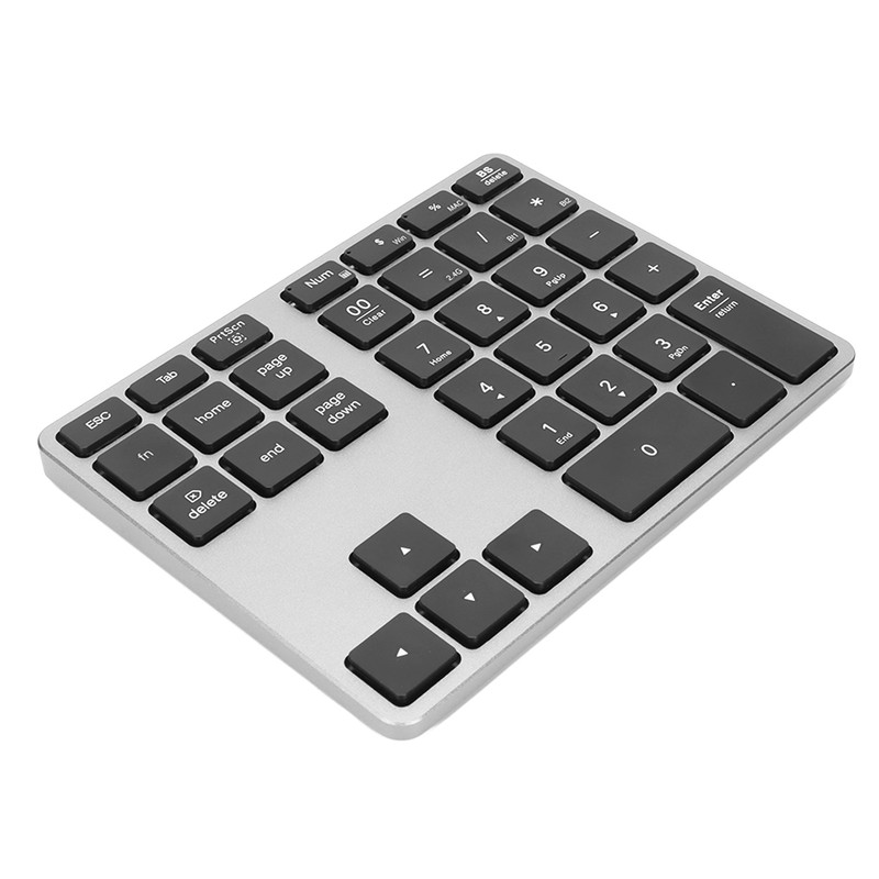 Wireless Number Pad 35 Keys Aluminum Alloy Ultrathin Rechargeable Ergonomic