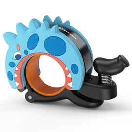 toptrek Bike Bell for Kids, 95dB Loud Aluminum Alloy Bicycle Bells,Waterproof Rustproof Dinosaur Bike Bells for Girls Boys fits 22.2-25.4mm Handlebars for Kids Bike Balance Scooter Tricycle (Blue)