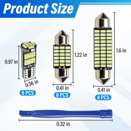 24 PCS LED Interior Car Lights, T10 31mm 41mm LED Interior Lights Kit