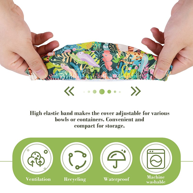 PHOGARY Food Cover Covers, Reusable Elastic Fabric Covers, Multipurpose Food