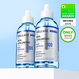 [Upgrade/Large Capacity 150ml] Wellage Real Hyaluronic Blue 100 Ampoule 75ml Double Promotion / 웰라쥬 리얼 히알루로닉 블루 100 앰플 75ml 더블기획
