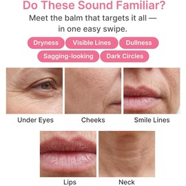 Pink Collagen Multi Balm Stick - Volufiline & NAD Infused Face & Body Moisturizer para debajo de los ojos, el cuello, los labios - hidratante de embotellamiento y cuidado de radiación 10 g (Pack of 1)