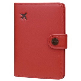 Zoppen RFID Blocking Travel Passport Holder Cover Slim Id Card Case (#22 Scarlet Red)