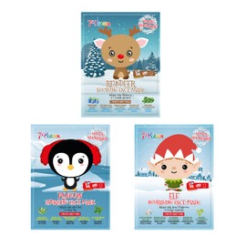 7th Heaven Winter Wonderland Face Mask Bundle with Reindeer, Penguin and Elf Design Sheet Masks to Soothe, Hydrate and Nourish Skin (Ages 8+)