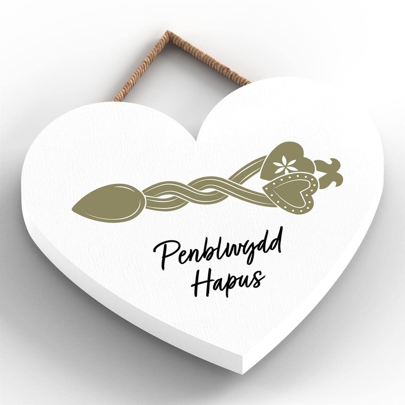 Global Designs Penblwgdd Hapus Happy Anniversary Welsh Love Spoon Wooden