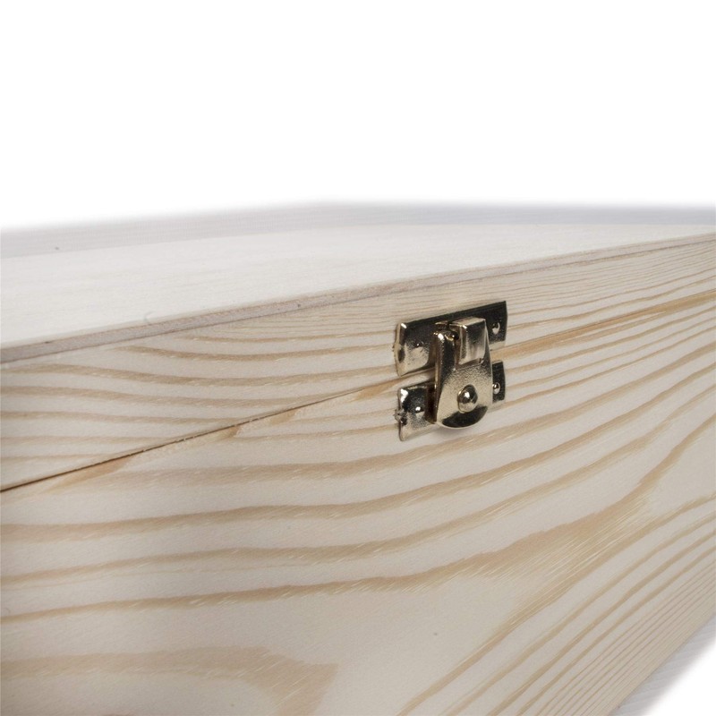 Wooden Storage Box with Lid and Gold Clasp | 30